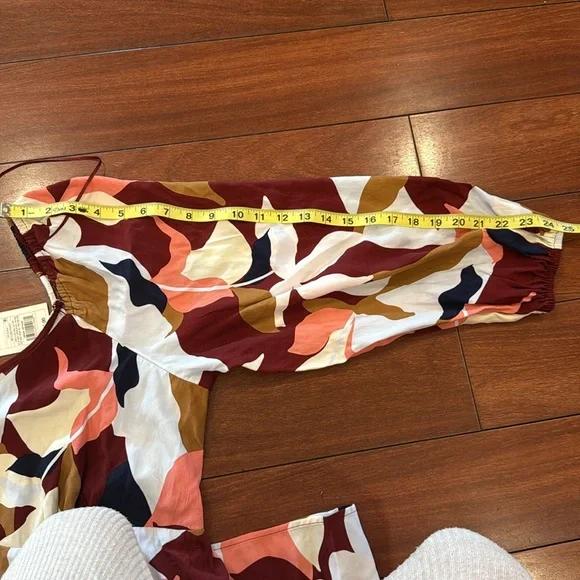 NWT Women's Long Sleeve Crepe Maxi A-Line Dress - A New Day™ Red Floral XXL - Picture 11 of 12